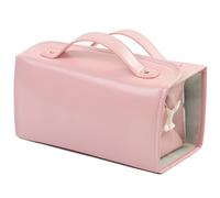 Make up Bag Removable Folding Cosmetic Bag Leather Waterproof Toiletry Bag Portable 4-in-1 Organizer Organize Cosmetics Skincare Product Small(Rose)
