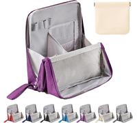 Make up Bag, Stand up Makeup Bag, Standing Makeup Bag Portable, Large Capacity, Portable Vertical Opening Cosmetic Organizer with Compartments for Traveling Women (Purple)