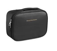 Make up Bag Travel Makeup Bag Waterproof PU Leather Portable Cosmetic Bags Portable Pouch Open Flat Toiletry Bag with Handle and Divider Travel(Brown)