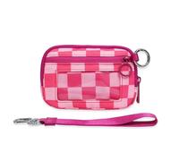 Make up Bag Wallet RFID Compact Wallets Women Design-by Carry All Outdoor Wristlet Wallet Zipper Coin Pocket Purse Makeup Bag Halloween Small(Nine Red Plaid)