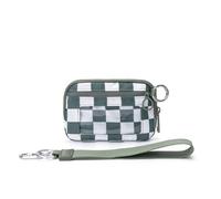 Make up Bag Wallet RFID Compact Wallets Women Design-By Carry All Outdoor Wristlet Wallet Zipper Coin Pocket Purse Makeup Bag Halloween Travel(Bean Green Plaid)