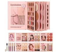 Make Up Book Palette - Long Lasting High Pigmented 6 Layer - Blush Eyeshadow Lip Gloss Cosmetics Kit - for Women Girls Work Travel Dating Party Prom Wedding
