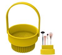Make-Up Brush Cleaning Bowl - Make Up Brush - Cleaning Mat, Cosmetic Brush Cleaning Tool | Multifunctional Cosmetic Brush Cleaner, 3-in-1 Silicone Make-Up Brush Cleaner, Or