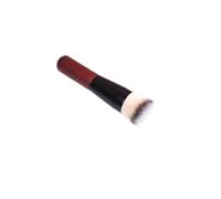 Make Up Brush Foundation Portable Kabuki Flat Top - For Blending Liquid, Cream or Flawless Powder Cosmetics - Buffing, Stippling, Concealer x 2 pcs (1 x white round tip+1 x black flat tip)
