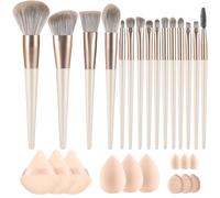 Make Up Brushes 15pcs Premium Synthetic Foundation Brush Makeup Brush Set For All Your Varied Application Needs Eyeshadow Brushes with 12pcs Makeup Sponge