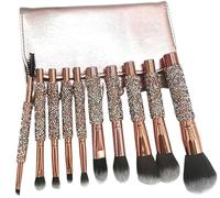 Make up Brushes,Blush Brush,Makeup Brushes Set,Makeup Brushes, 10pcs Diamond Wrapped Makeup Brush Set, Diamond Wrapped Soft Hair Brush With Bag, Portable For Beginners
