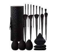 make up brushes set Black 20-piece Makeup Tool Set | 13 Makeup Brushes +3 Pieces Of Beauty Eggs +3 Pieces Of Powder Puff +1 Piece Of Storage Bucket