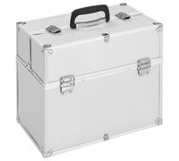 Make-up Case Silver Aluminium Beauty Storage Organiser Vanity vidaXL