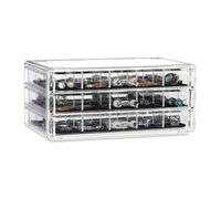 Make up organiser Makeup Storage Box Acrylic Cosmetic Case 3 Drawers Transparent