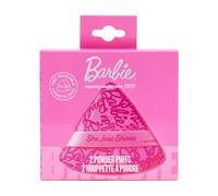 Make-Up Powder Puff Duo - 2 Pack Reusable Triangle Powder Puffs for Loose & Pressed Powder - Ultra Soft Applicator - Official Barbie Merchandise