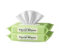 Make Up Remover Wipes Facial Cleansing Skin Surface Wipes Pads Eye Make Up Remover Face Wipes Wet with Aloe Vera Extract Sensitive Skin 18x12.5cm (white, 100)