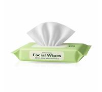 Make Up Remover Wipes Facial Cleansing Skin Surface Wipes Pads Eye Make Up Remover Face Wipes Wet with Aloe Vera Extract Sensitive Skin 18x12.5cm (white, 50)