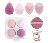 Make Up Sponge Set, 4 Pieces, Cosmetic Accessories with Storage Box, Moisture Sponges for Foundation, Concealer, Wet and Dry