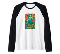 Make Waves Hibiscus Mermaid Aesthetic Summer Tropical Ocean Raglan Baseball Tee