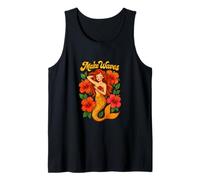 Make Waves Hibiscus Mermaid Aesthetic Summer Tropical Ocean Tank Top