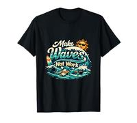 Make Waves Not Work Permanent Vacation Party Design T-Shirt