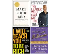 Make Your Bed [Hardcover], The Leader Who Had No Title, I Will Teach You To Be Rich, Secrets of the Millionaire Mind 4 Books Collection Set