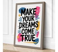 Make Your Dreams Come True Canvas Wall Art Print 24x16 Inch
