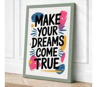 Make Your Dreams Come True Canvas Wall Art Print 30x20 Inch
