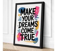 Make Your Dreams Come True Canvas Wall Art Print 36x24 Inch