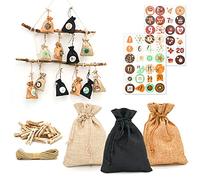 Make Your Own Advent Calendar - 24 Bags with Stickers - Christmas Countdown Kit