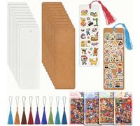 Make Your Own Bookmark, Book Mark Making for Family, 40 Blank Paper Bookmarks with 4 Pack of Stickers and 40 Tassels, DIY Bookmarks So Simple Makes it Easier for You to Start(Creative Doodles)