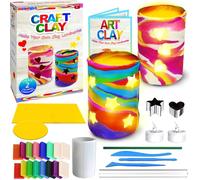 Make Your Own Clay Luminaries - Clay Lanterns Making Kit Activity for Boys Girls Age 6 7 8 9 10 11 12 Year Old and up - Arts and Crafts Kit for 8-12 Year Olds