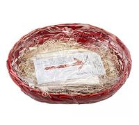 Make Your Own Hamper Kit Red Basket Oval Sloped: Bag, Ribbon, Wood Wool - 30cm x 22cm x 30cm