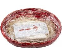 Make Your Own Hamper Kit Red Basket Oval Sloped: Bag, Ribbon, Wood Wool - 30cm x 22cm x 30cm