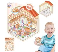 Make Your Own House Stickers, Make Your Own Scene Stickers, 3D Effect Laptop Decals - Make Scene Decals and Scrapbooking Decoration Tool for Children