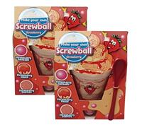 Make Your Own Ice Cream Treat - Includes Gumballs, Sauce, Sherbet & Spoon for Fun DIY Snack Creation - Perfect for Kids, Ice Cream Lovers & Creative Snack Time (Strawberry (pack of 2))