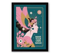 Make Your Own Magic Art Deco Framed Wall Art Print A3 (42×29.7cm) Black, Wall Decor for Living Room, Bedroom, Office & Home, Ready to Hang, Art Gift