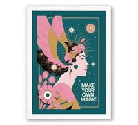 Make Your Own Magic Art Deco Framed Wall Art Print A3 (42×29.7cm) White, Wall Decor for Living Room, Bedroom, Office & Home, Ready to Hang, Art Gift