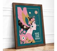 Make Your Own Magic Art Deco Framed Wall Art Print A4 Walnut