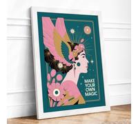 Make Your Own Magic Art Deco Framed Wall Art Print A4 White