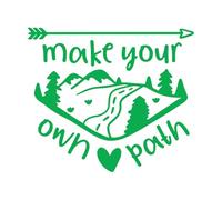 Make Your Own Path Inspirational Quotes Wall Decals 68x78.3cm Do not Damage The Wall Surface Green