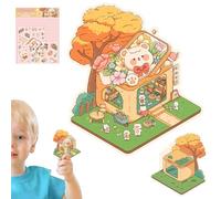 Make Your Own Scene Stickers - Cartoon House Sticker 3D Effect - Make Your Own Scene Decals, Scrapbooking Decoration Tool for Kids Adults