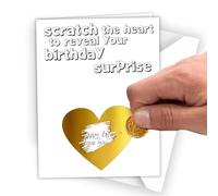 Make Your Own Scratch Card, Surprise Card, Scratch to Reveal Card, Birthday Wish Greeting Gold Scratch Heart Card (#Z06)