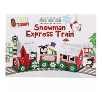 Make Your Own Snowman Express Train - DIY Christmas Craft Kit for Kids with Foam Shapes, Stickers, Tinsel Stem, Glue & Glitter - Fun Holiday Arts & Crafts Activity for Families