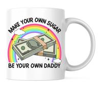 Make Your Own Sugar Be Your Own Daddy Ceramic Drinkware with Handle Mug Novelty Tea Cup for Kitchen Café Everyday Use 330Ml