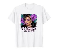 Make Yourself a Priority Black Woman Orchid Self Care T-Shirt