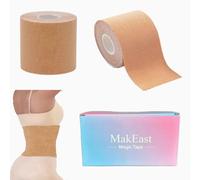 MakEast Extra Wide Kaotic Magic Tape for Belly, Belly Band, Belly Band for Belly Fat, 7.6 cm x 5.5 Yards, 2 Rolls (Beige)