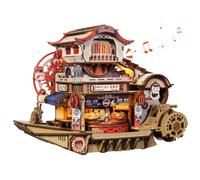 MAKEASY 3D Wooden Puzzle for Adults, Dynamic Model with Music and LED Lights, Nautical Sushi