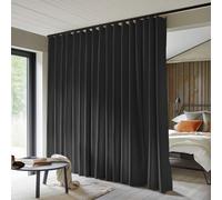 MaKefeile Room Divider Curtains Full Blackout Thermal Insulated Noise Reducing Window Drapes for Bedroom Living Room Ceiling, 10ft Wide x 8ft Drop, Black