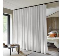 MaKefeile Room Divider Curtains Total Blackout Privacy Curtain Panel Room Thermal Insulated Noise Reduction Curtains for Bedroom Window Living Room Ceiling Track Curtain W 12.5 ft × H 7 ft White