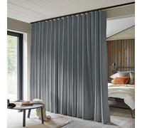 MaKefeile Room Divider Curtains - Total Blackout Privacy Panel - Thermal Insulated Noise Reduction - Bedroom/Window/Living Room - Ceiling Track - W 8.3 ft × H 7ft - Dark-Grey