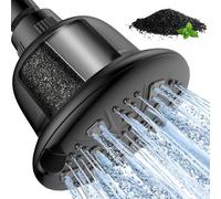 MakeFit Filtered Shower Head with Improved Activated Carbon Filter - High Pressure Shower Head with Hard Water Softener - 7 Settings Bathroom Rain Shower Head for Removing Chlorine and Heavy Metals