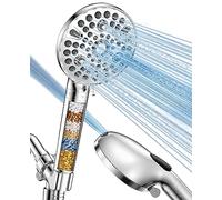 MakeFit Handheld Shower Head with Filter - High Pressure Shower Head with 10 Spray Modes, Hard Water Softener Shower Head with Hose, Bracket and Shower Filters to Remove Chlorine and Heavy Metals