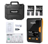 MakeID EP53 Label Maker with Hard Case, Portable Industrial 2" Print Head Bluetooth Label Printer, Mobile APP & PC Editor Compatible, 2000mAh Li-ion Battery, Come with 3 Label Cartridges for Job Sites