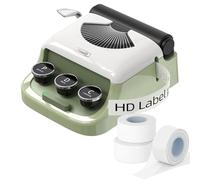 MakeID Q1 Label Maker Machine with 3 Tapes - Portable Bluetooth Label Makers for Home & Office Organization - Compatible with Apple iOS & Android - Clear Prints, Custom Templates & Fonts, Retro Design